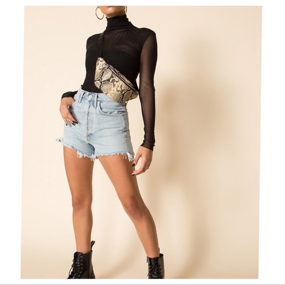 Free People Double Layer Mesh Top Black XS